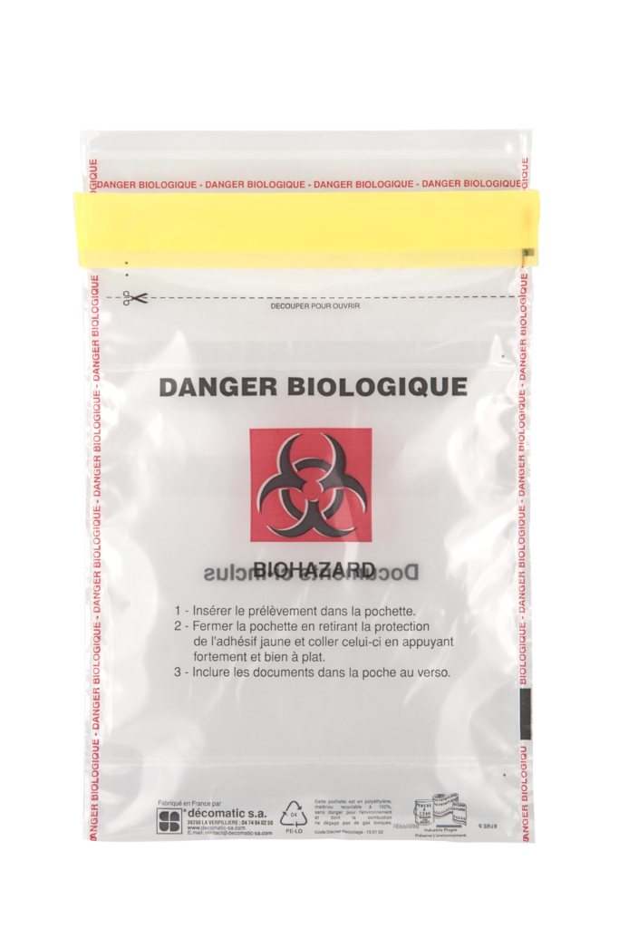 Sachets transport externe Biohazard