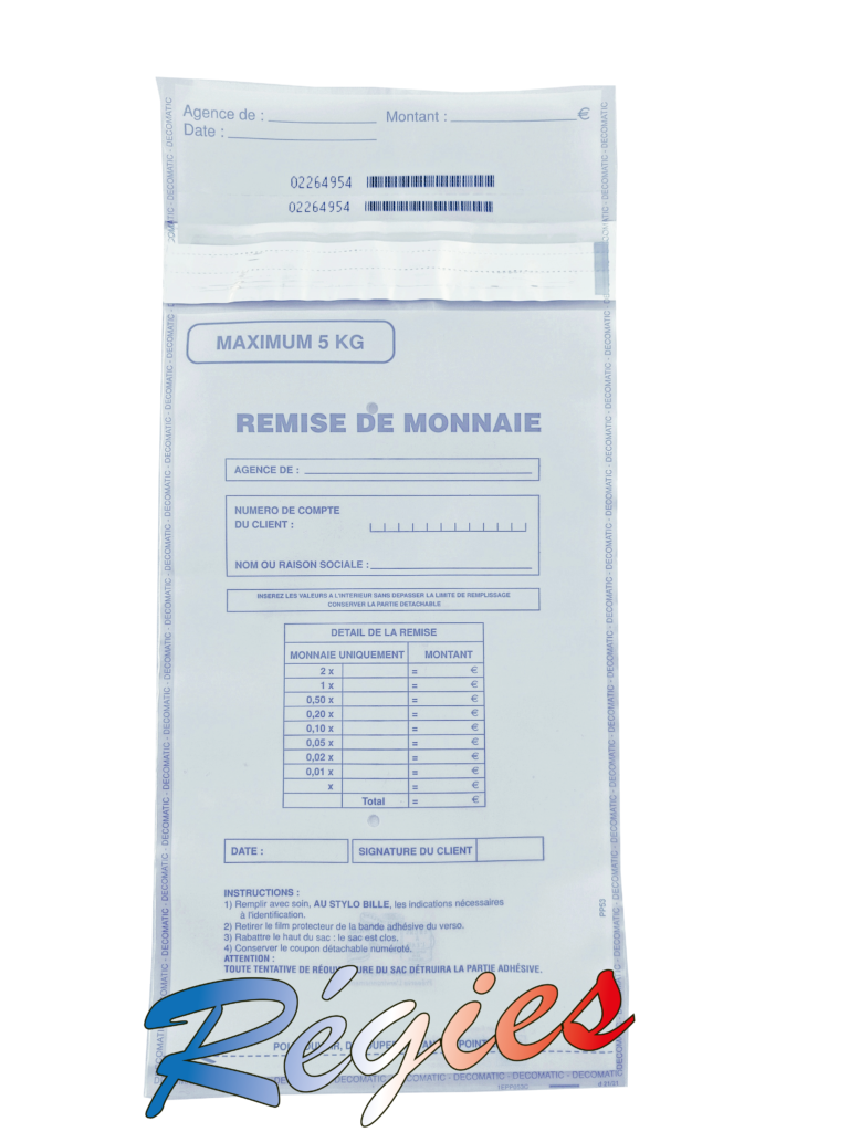 Pochettes monnaie / compatibles dépôts régies publiques